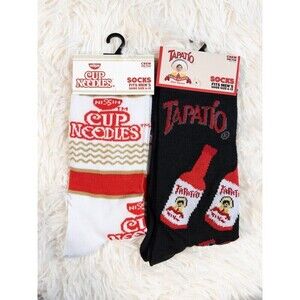 Men’s Novelty Socks Tapatio Ramen Noodle Cup Silly Socks NWT